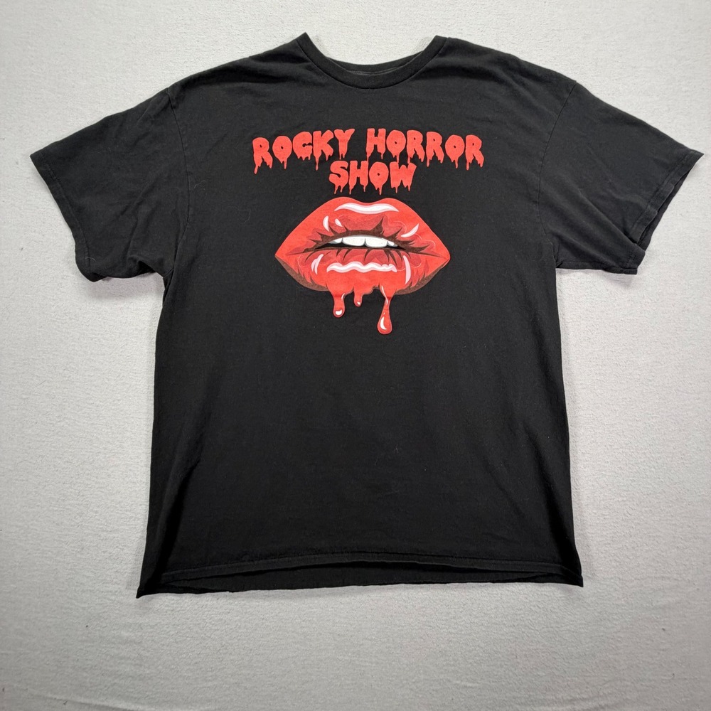 H3 Sportgear Rocky Horror Show T-Shirt Mens XL Black Graphic Lips Cotton